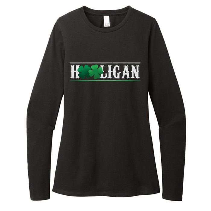 Hooligan Irish Clover St. Patrick's Day Womens CVC Long Sleeve Shirt