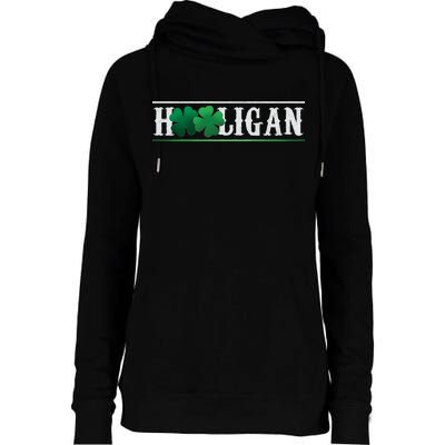 Hooligan Irish Clover St. Patrick's Day Womens Funnel Neck Pullover Hood