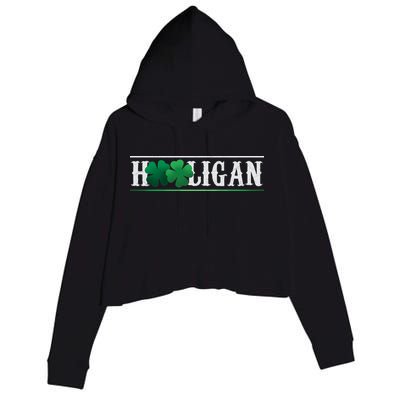 Hooligan Irish Clover St. Patrick's Day Crop Fleece Hoodie
