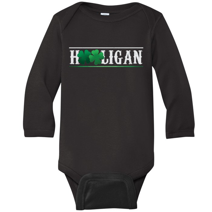 Hooligan Irish Clover St. Patrick's Day Baby Long Sleeve Bodysuit