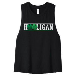 Hooligan Irish Clover St. Patrick's Day Women's Racerback Cropped Tank