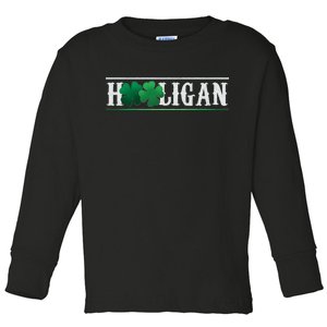 Hooligan Irish Clover St. Patrick's Day Toddler Long Sleeve Shirt