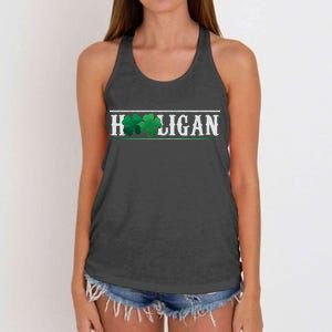 Hooligan Irish Clover St. Patrick's Day Women's Knotted Racerback Tank