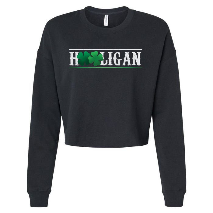 Hooligan Irish Clover St. Patrick's Day Cropped Pullover Crew