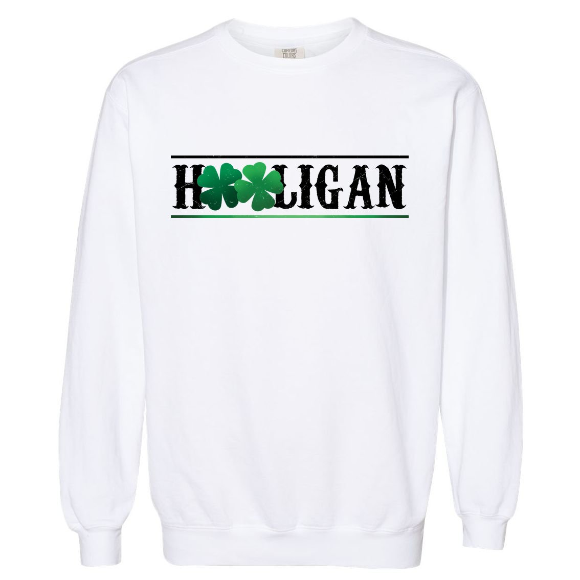 Hooligan Irish Clover St. Patrick's Day Garment-Dyed Sweatshirt