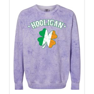 Hooligan Shamrock Ireland Flag Colorblast Crewneck Sweatshirt