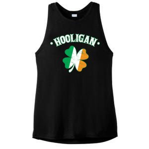 Hooligan Shamrock Ireland Flag Ladies PosiCharge Tri-Blend Wicking Tank