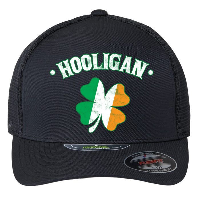 Hooligan Shamrock Ireland Flag Flexfit Unipanel Trucker Cap
