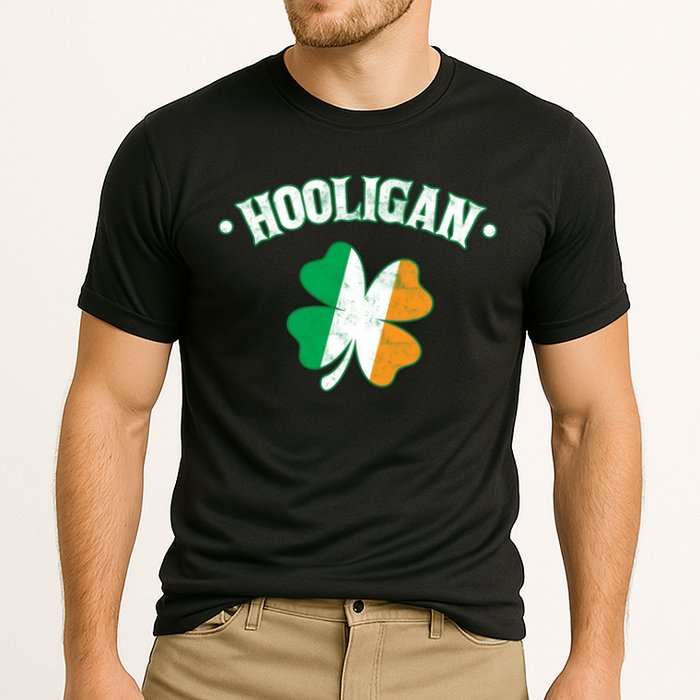 Hooligan Shamrock Ireland Flag Cooling Performance Crew T-Shirt