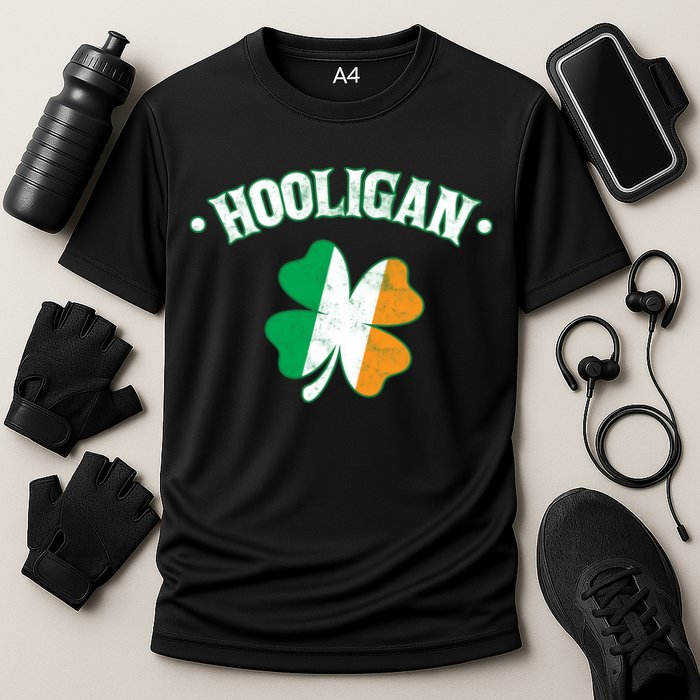Hooligan Shamrock Ireland Flag Cooling Performance Crew T-Shirt