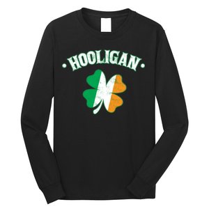 Hooligan Shamrock Ireland Flag Long Sleeve Shirt