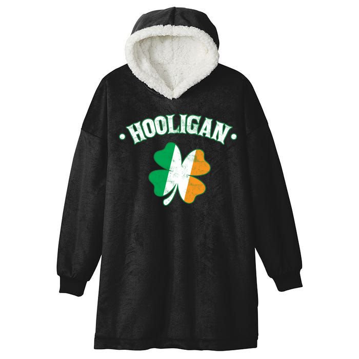 Hooligan Shamrock Ireland Flag Hooded Wearable Blanket