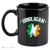 Hooligan Shamrock Ireland Flag 11oz C Handle Ceramic Mug