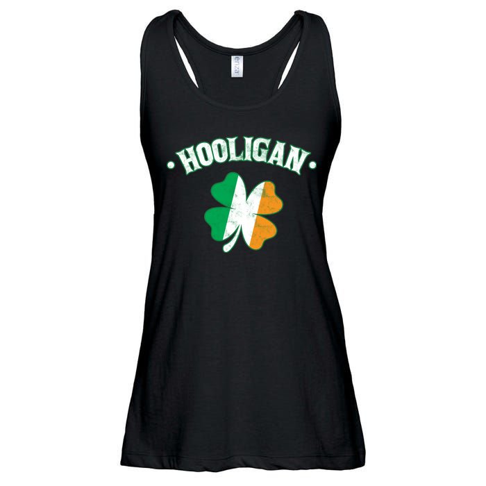 Hooligan Shamrock Ireland Flag Ladies Essential Flowy Tank