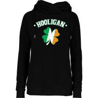 Hooligan Shamrock Ireland Flag Womens Funnel Neck Pullover Hood