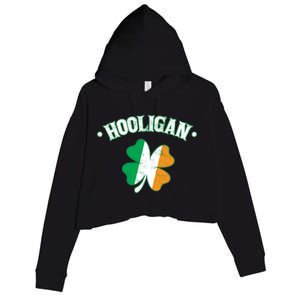 Hooligan Shamrock Ireland Flag Crop Fleece Hoodie