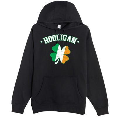 Hooligan Shamrock Ireland Flag Premium Pullover Hoodie