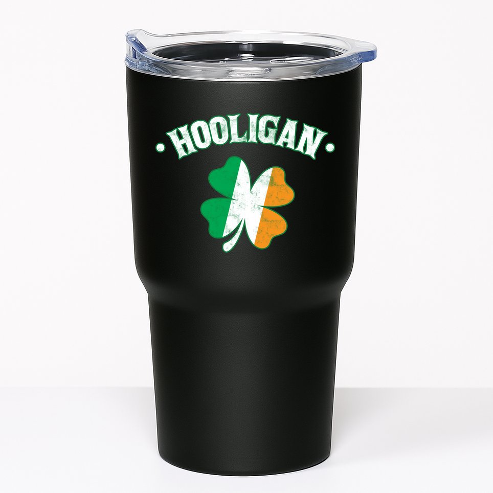 Hooligan Shamrock Ireland Flag Tumbler