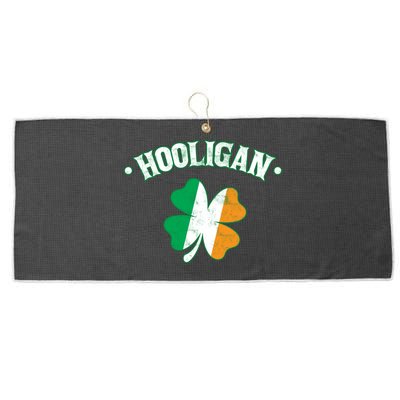 Hooligan Shamrock Ireland Flag Large Microfiber Waffle Golf Towel