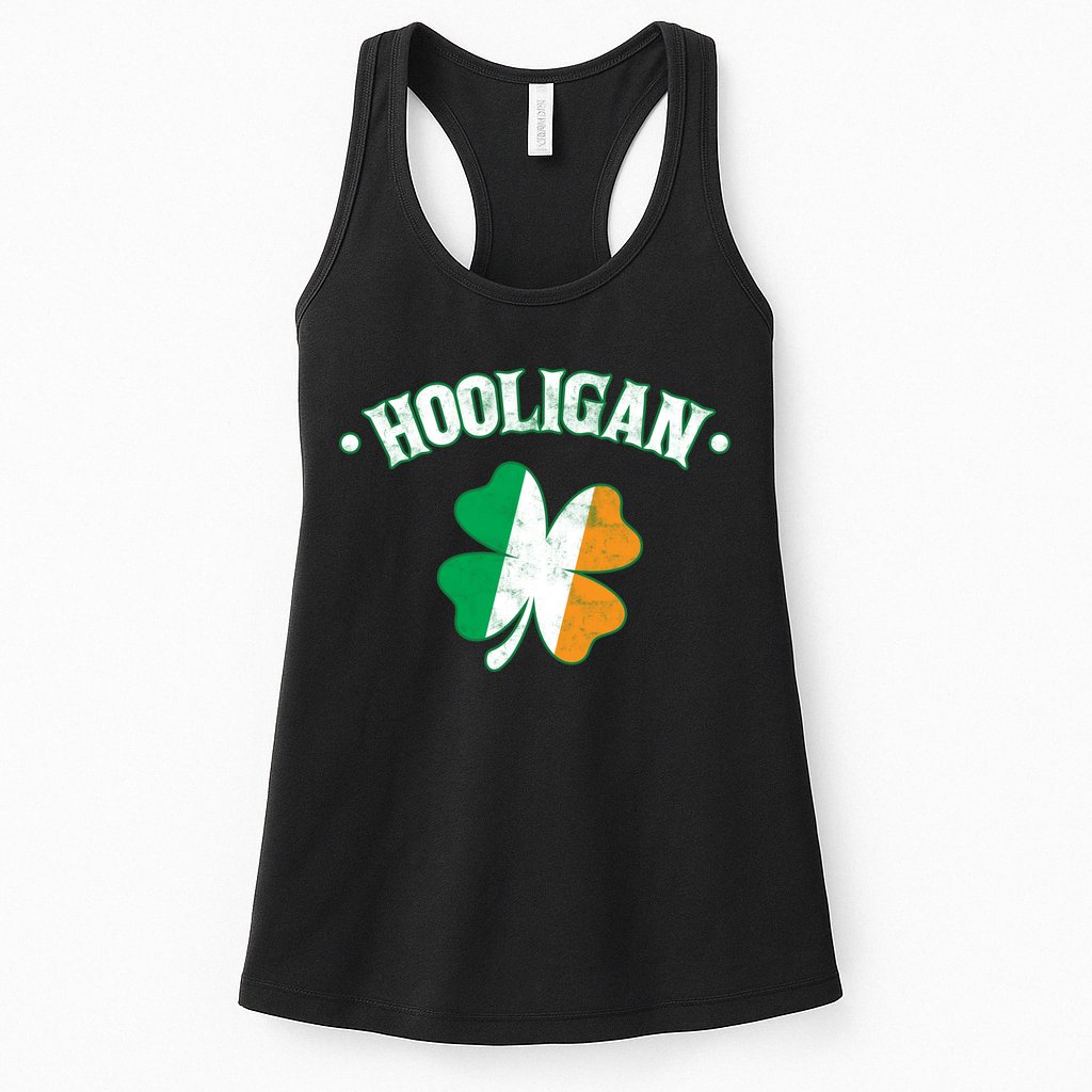 Hooligan Shamrock Ireland Flag Womens Tank Top