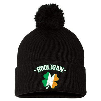 Hooligan Shamrock Ireland Flag Pom Pom 12in Knit Beanie