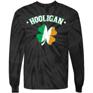 Hooligan Shamrock Ireland Flag Tie-Dye Long Sleeve Shirt