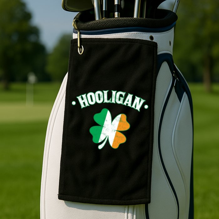 Hooligan Shamrock Ireland Flag Golf Towel