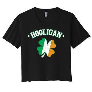 Hooligan Shamrock Ireland Flag Women's Crop Top Tee