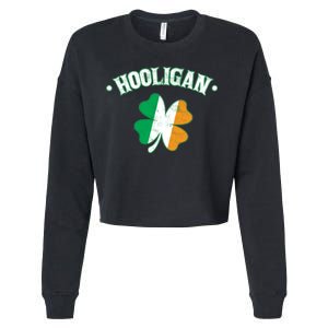 Hooligan Shamrock Ireland Flag Cropped Pullover Crew