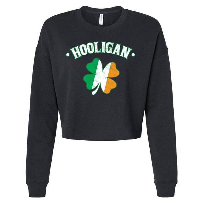 Hooligan Shamrock Ireland Flag Cropped Pullover Crew