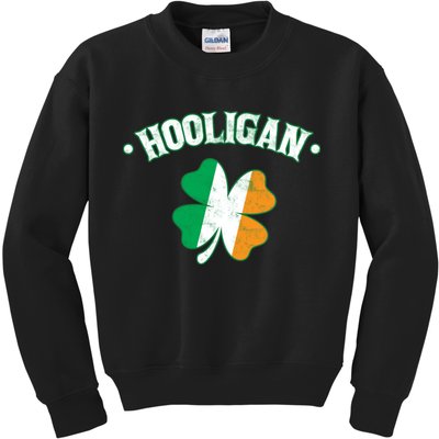 Hooligan Shamrock Ireland Flag Kids Sweatshirt
