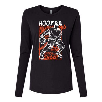 Hooper Basketball Pro Womens Cotton Relaxed Long Sleeve T-Shirt