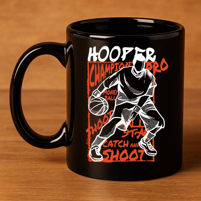 Hooper Basketball Pro 11oz C Handle Ceramic Mug