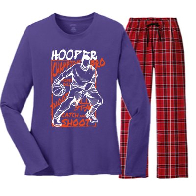 Hooper Basketball Pro Women's Long Sleeve Flannel Pajama Set 