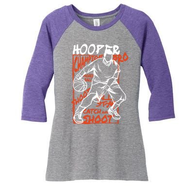 Hooper Basketball Pro Women's Tri-Blend 3/4-Sleeve Raglan Shirt