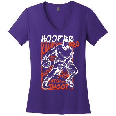 Hooper Basketball Pro Women's V-Neck T-Shirt