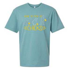 How O Pick Up Chicks Funny Cute Chicken Joke Lover Sueded Cloud Jersey T-Shirt