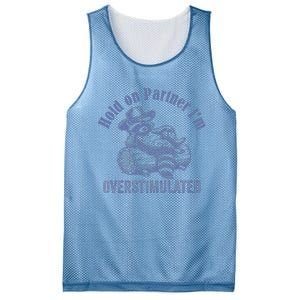 Hold On Partner IM Overstimulated Cowboy Raccoon Mesh Reversible Basketball Jersey Tank