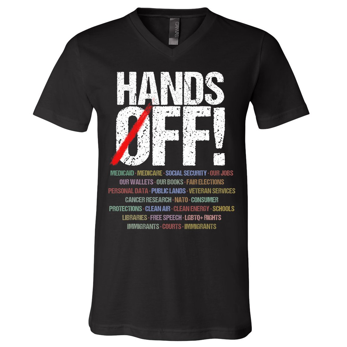 Hands Off Protest  V-Neck T-Shirt