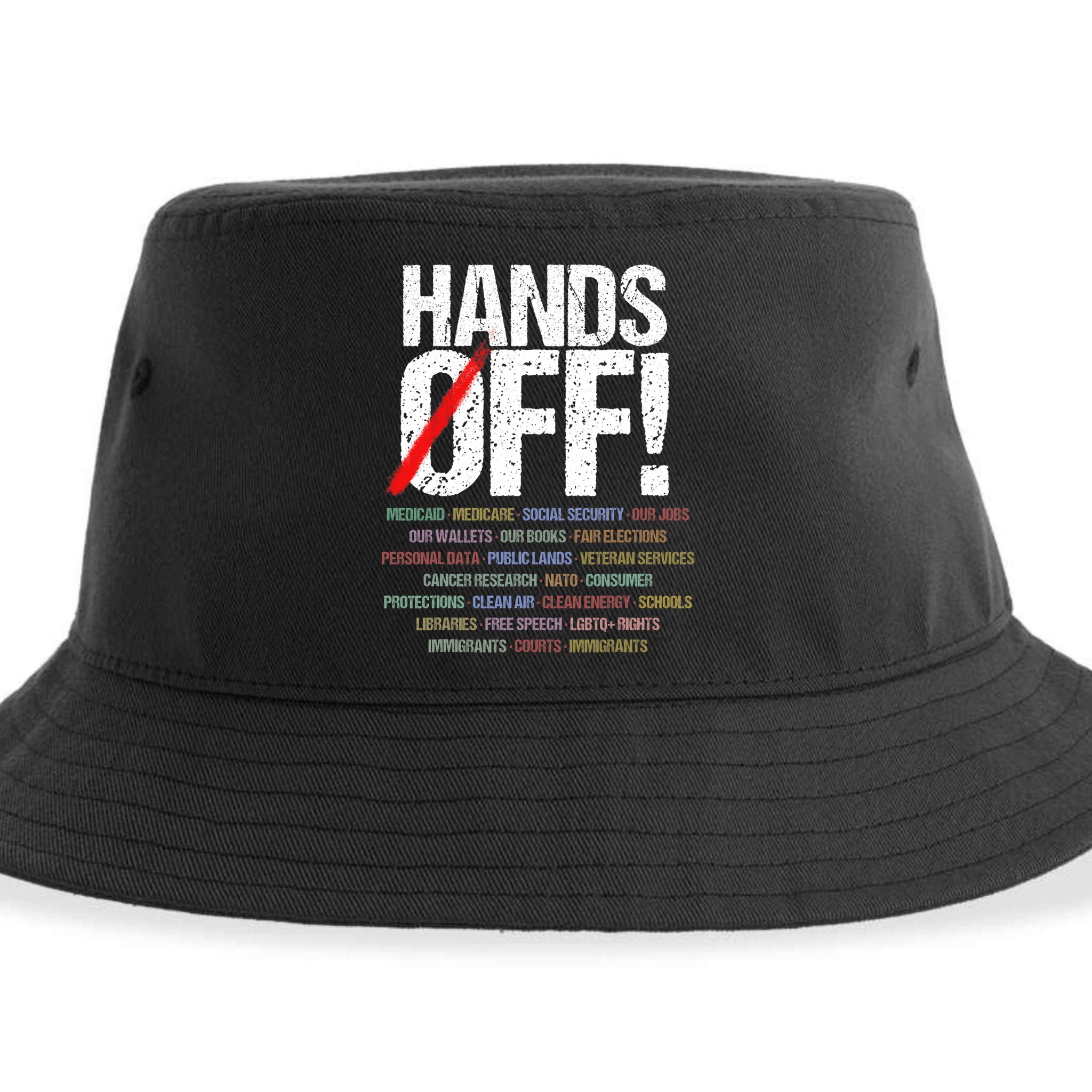 Hands Off Protest  Sustainable Bucket Hat