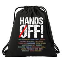 Hands Off Protest  Drawstring Bag