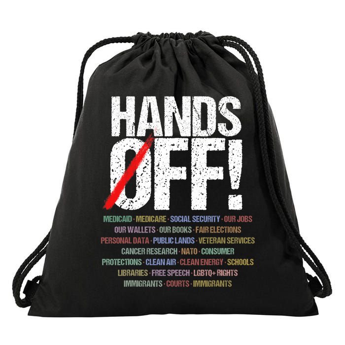 Hands Off Protest  Drawstring Bag