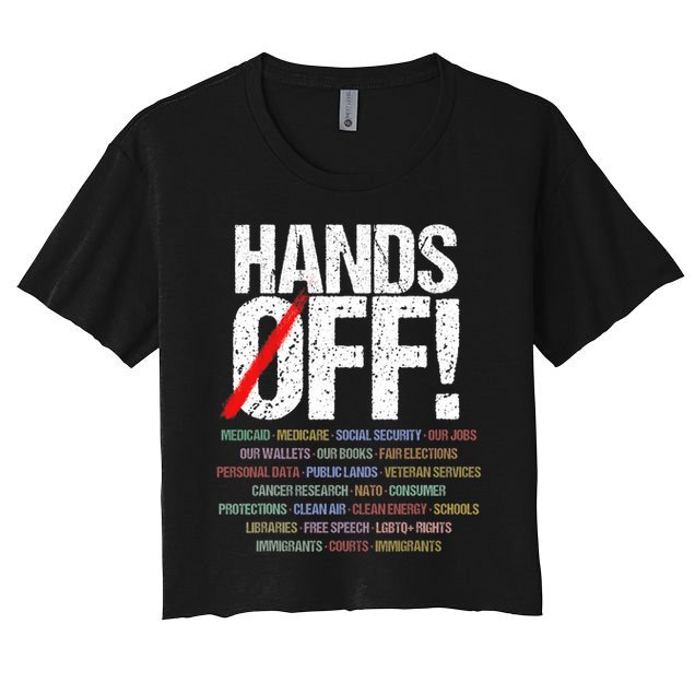 Hands Off Protest  Women's Crop Top Tee