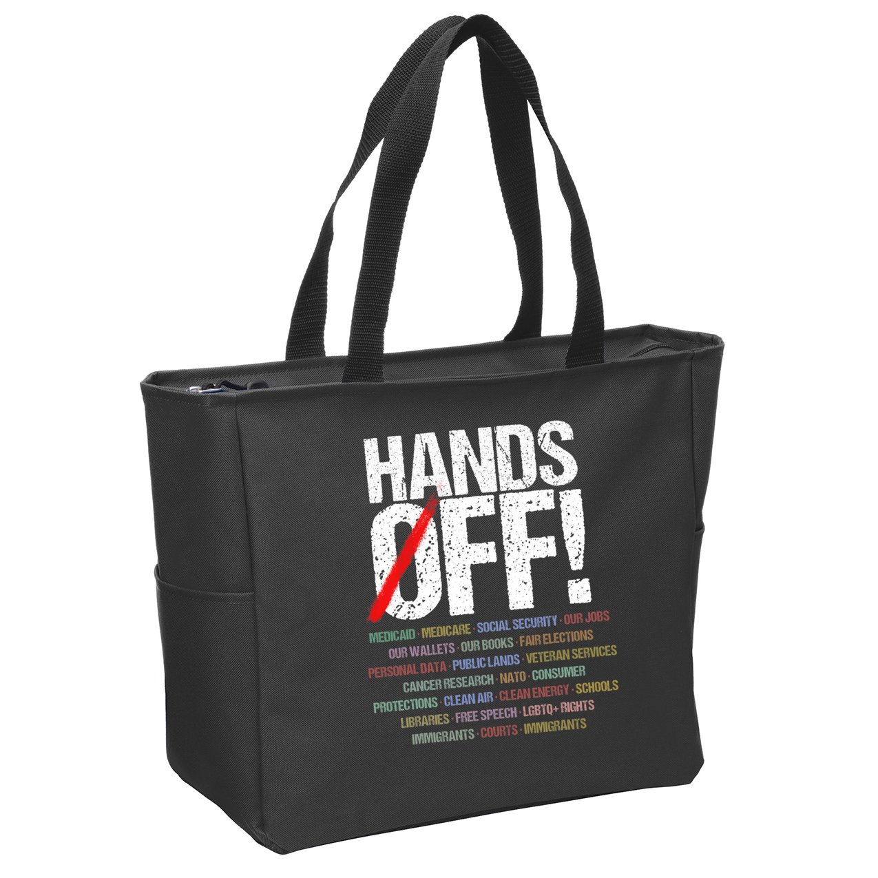 Hands Off Protest  Zip Tote Bag