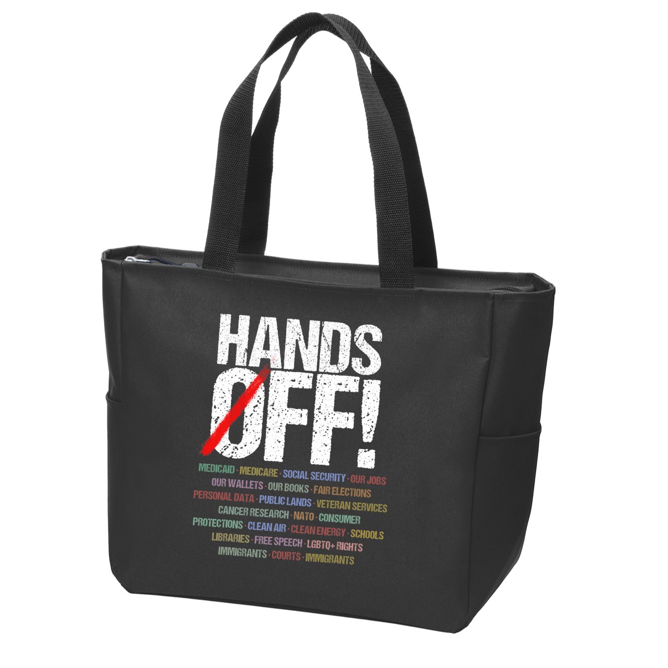 Hands Off Protest  Zip Tote Bag