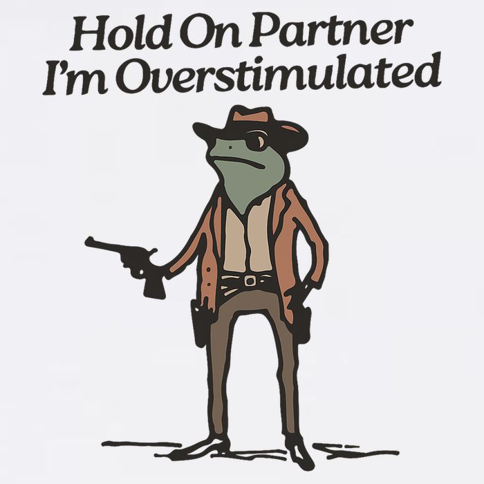 Hold On Partner I'm Overstimulated Cowboy Frog Vintage Doggie Tank