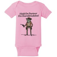 Hold On Partner IM Overstimulated Cowboy Frog Baby Bodysuit