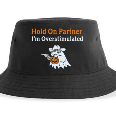 Hold On Partner IM Overstimulated Halloween Cow Frog Sustainable Bucket Hat