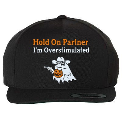 Hold On Partner IM Overstimulated Halloween Cow Frog Wool Snapback Cap