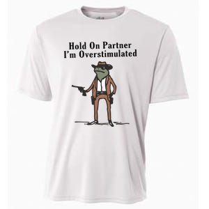 Hold On Partner IM Overstimulated Cowboy Frog Cooling Performance Crew T-Shirt